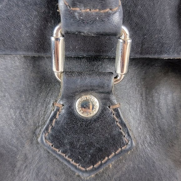 Vintage Dooney & Bourke Black Leather Satchel Bag with Key and Lock Italy - Picture 9 of 16